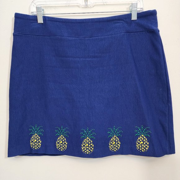 Jason Maxwell studded pineapple print skirt with shorts skort woman's size Large - Picture 1 of 8